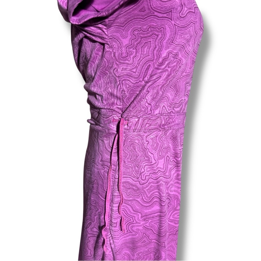 Merrell Light Purple Short Sleeve Waist Cinched Open Back Midi Dress - Picture 6 of 15